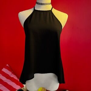 Audrey Black Halter Blouse